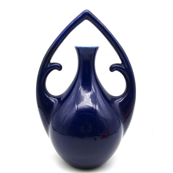 Portrait Vase Porcelain Male Card Player Cobalt Gold Gilt Continental Antique - Picture 3 of 6